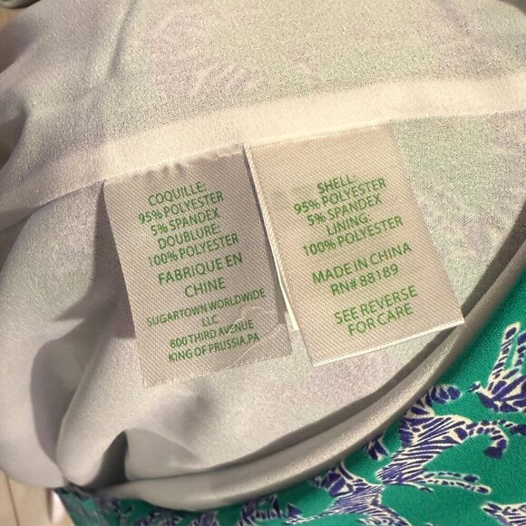 Lilly Pulitzer Winona Stretch Dress XL Everglades Green Heebee Zeebes NWT - Picture 6 of 11